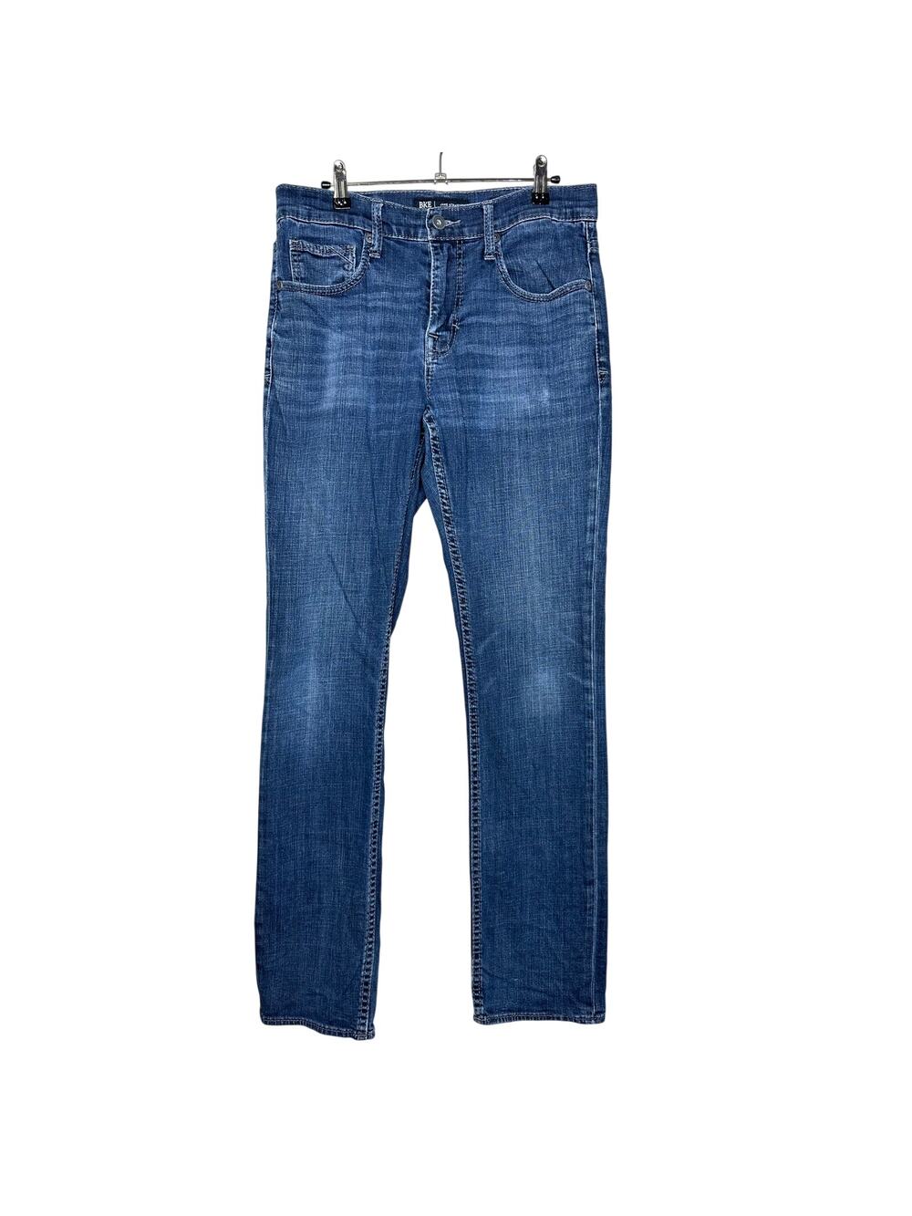 BKE Jake Straight Denim Blue Jeans Stretch Medium Dark Wash Mens Size 33x34